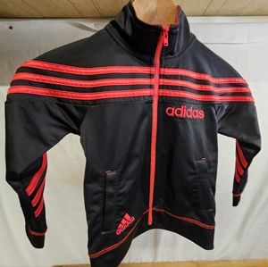 4T - ADIDAS TRACK SUIT JACKET - WARM UP - BLACK & RED - LIKE NEW - UNISEX